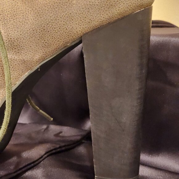 Excellent US8.5Jeffrey Campbell Platform LaceUp Boot LITA Greenish Khaki - Picture 5 of 13